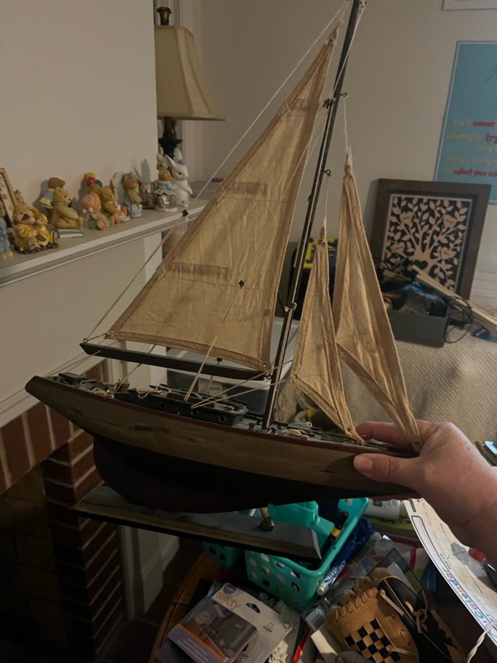 Hobby Lobby Brown and Black Wooden Sailboat Accent